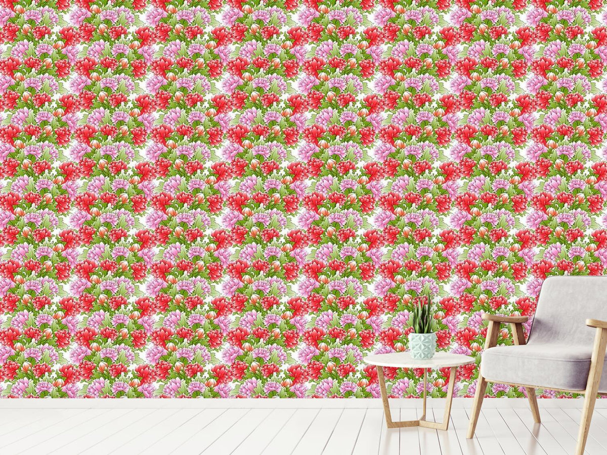 patterned-wallpaper-bouquet-of-peonies