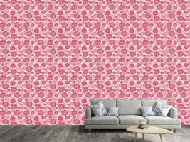 patterned-wallpaper-rose-blooms-red-pink