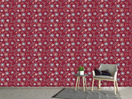 patterned-wallpaper-flowers-dance-red