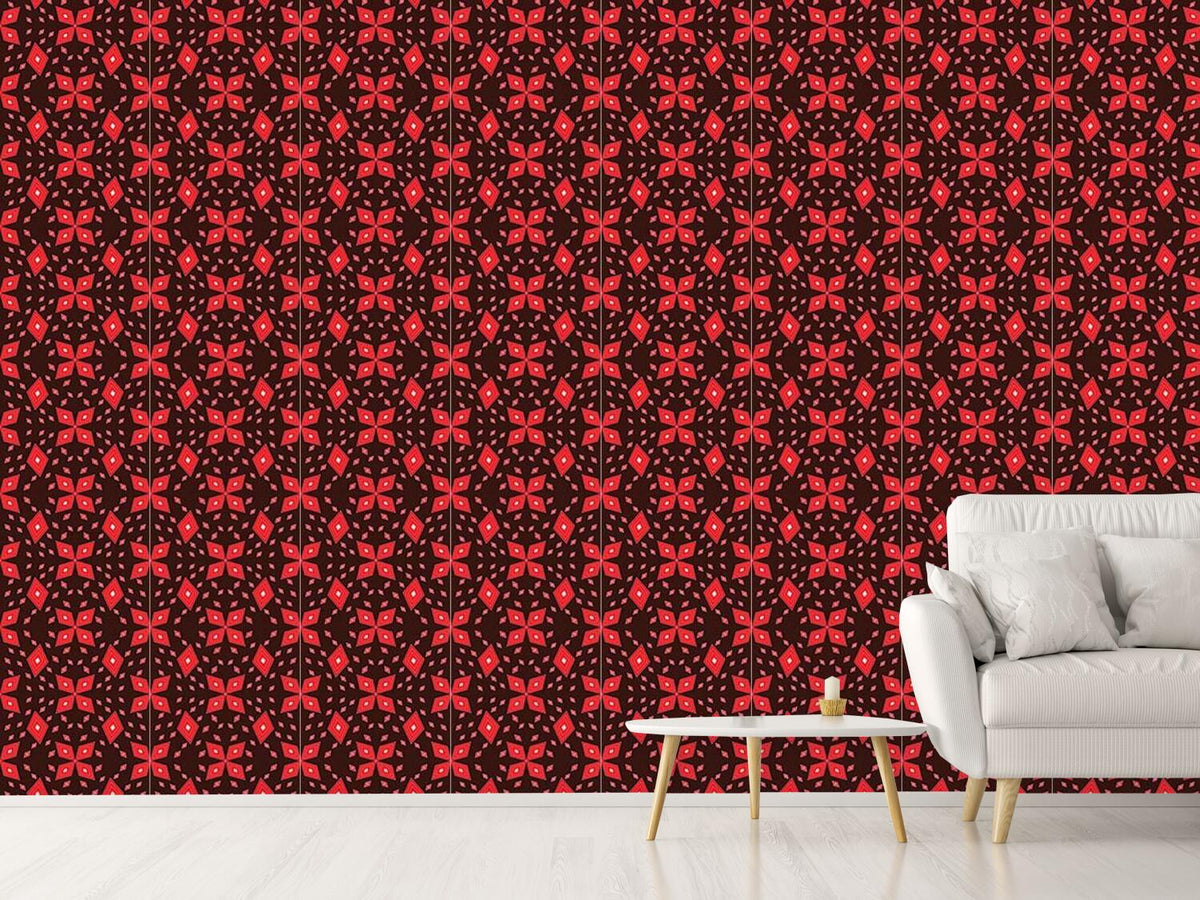 patterned-wallpaper-matrix-of-rhombs