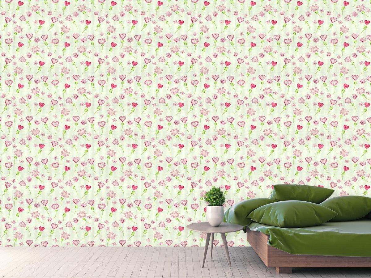 patterned-wallpaper-heart-flowers-in-the-mathematics-book