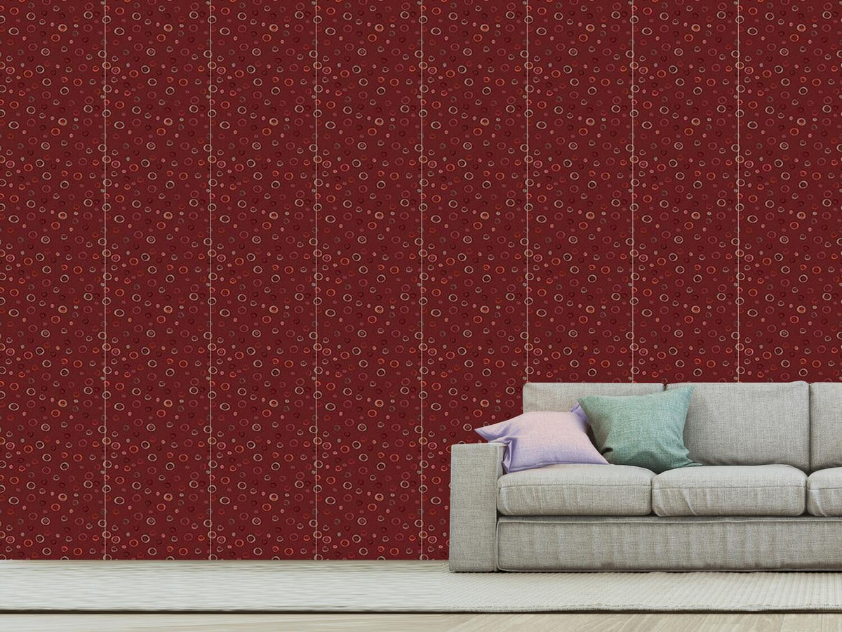 patterned-wallpaper-circles-in-red